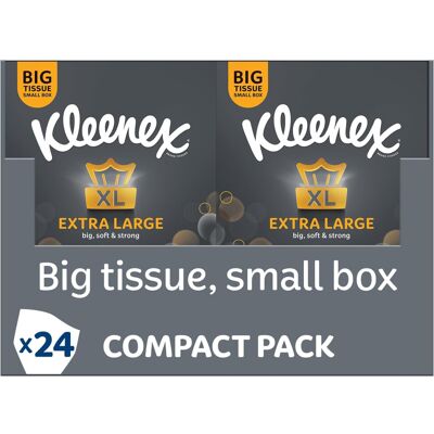 Kleenex Extra Large Facial Tissues 100% Recyclable Packaging 24 Compact Tissue B Kleenex Extra Large Facial Tissues 100% Recyclable Packaging 24 Compact Tissue B