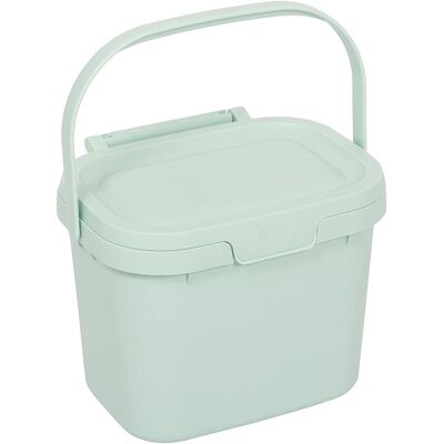 Addis Everyday Kitchen Food Waste Compost Caddy Bin, 4.5 Litre, Mist Soft Green Addis Everyday Kitchen Food Waste Compost Caddy Bin, 4.5 Litre, Mist Soft Green