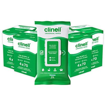 Clinell Universal Cleaning and Disinfecting Wipes for Home - Pack of 16 - 70 XL Clinell Universal Cleaning and Disinfecting Wipes for Home - Pack of 16 - 70 XL