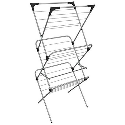 Vileda Sprint 3-Tier Clothes Airer, Indoor Clothes Drying Rack with 20 m Washing Vileda Sprint 3-Tier Clothes Airer, Indoor Clothes Drying Rack with 20 m Washing
