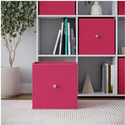 URBN Living - Foldable Woven Fabric Storage Cube - Fuchsia - Storage cube URBN Living - Foldable Woven Fabric Storage Cube - Fuchsia - Storage cube