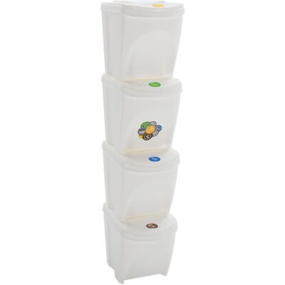 vidaXL White Stackable Trash Bin - Home & Office Storage vidaXL White Stackable Trash Bin - Home & Office Storage