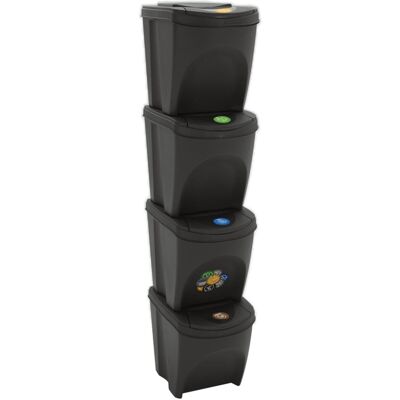 vidaXL Model Stackable Dustbins - 4 pcs, 100 L, Grey vidaXL Model Stackable Dustbins - 4 pcs, 100 L, Grey