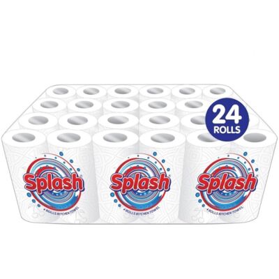 Nova - Splash 4Pk - White - 24 Rolls - Kitchen Roll Towel Nova - Splash 4Pk - White - 24 Rolls - Kitchen Roll Towel