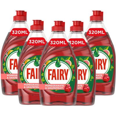 Fairy Washing Up Liquid Pomegranate & Grapefruit, 320ml - Powerful Grease-Cuttin Fairy Washing Up Liquid Pomegranate & Grapefruit, 320ml - Powerful Grease-Cuttin