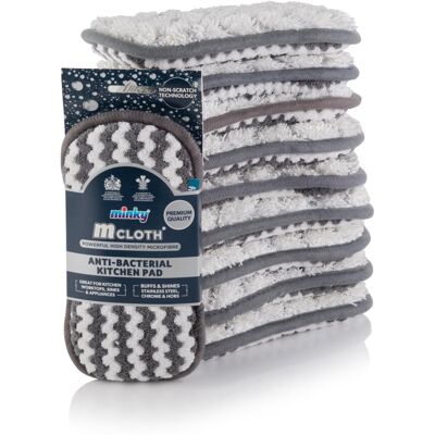 Minky M Cloth Anti-Bacterial Kitchen Cleaning Pad - 10 Pack, Anti-Bacterial Protection Minky M Cloth Anti-Bacterial Kitchen Cleaning Pad - 10 Pack, Anti-Bacterial Protection