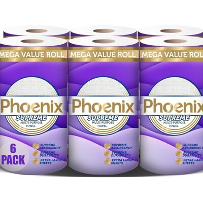 Phoenix Supreme Household Multi Purpose Kitchen Towel 6 Pack Phoenix Supreme Household Multi Purpose Kitchen Towel 6 Pack