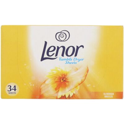 Lenor Summer Breeze Tumble Dryer Sheets, 34 Sheets, Uplifting Outdoor Freshness Lenor Summer Breeze Tumble Dryer Sheets, 34 Sheets, Uplifting Outdoor Freshness