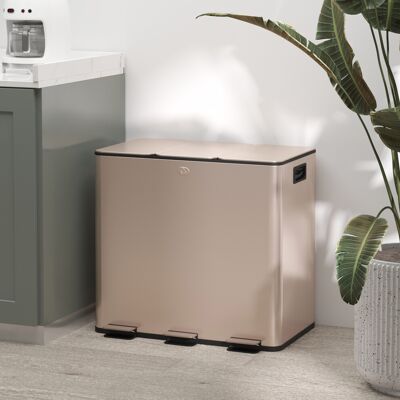 HOMCOM Model 3 x 15L Triple Kitchen Bin - Recycling Waste HOMCOM Model 3 x 15L Triple Kitchen Bin - Recycling Waste