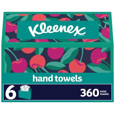 Kleenex Disposable Paper Hand Towels 6 Boxes 60 Tissues per Box 360 Total Tiss Kleenex Disposable Paper Hand Towels 6 Boxes 60 Tissues per Box 360 Total Tiss