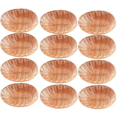 Tlily 12 Pack Plastic Oval Basket, Empty Bread Basket Food Storage Bulk,Plastic Wicker Tlily 12 Pack Plastic Oval Basket, Empty Bread Basket Food Storage Bulk,Plastic Wicker