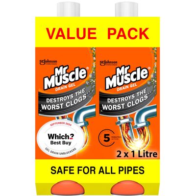 Mr Muscle Drain Unblocker, Sink & Drain Cleaner, Fast Acting Heavy Duty Gel Form Mr Muscle Drain Unblocker, Sink & Drain Cleaner, Fast Acting Heavy Duty Gel Form
