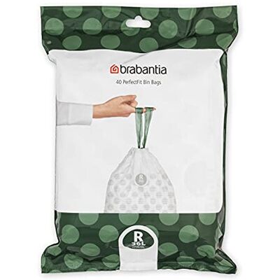 Brabantia 138546 PerfectFit Bin Liners (Size R/36 Litre) Thick Plastic Trash Bag Brabantia 138546 PerfectFit Bin Liners (Size R/36 Litre) Thick Plastic Trash Bag