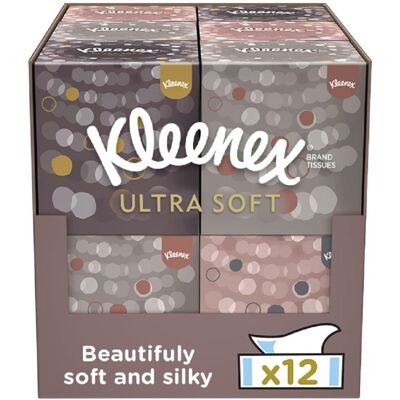 Kleenex Ultra Soft Facial Tissues - Pack of 12 Cube Tissue Boxes - Our Softest T Kleenex Ultra Soft Facial Tissues - Pack of 12 Cube Tissue Boxes - Our Softest T