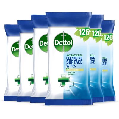Dettol Antibacterial Multi-Surface Wipes 756 Count (6x126) Large Value Pack - Ki Dettol Antibacterial Multi-Surface Wipes 756 Count (6x126) Large Value Pack - Ki