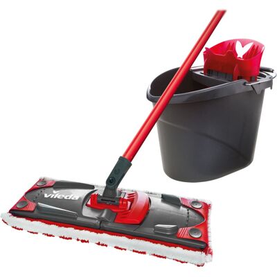 Vileda UltraMax Flat Mop and Bucket Set, Red, 2 Count (Pack of 1) Vileda UltraMax Flat Mop and Bucket Set, Red, 2 Count (Pack of 1)
