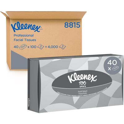 Kleenex Facial Tissues 8815-2 Ply Boxed White Tissues - 40 Flat Tissue Boxes x 1 Kleenex Facial Tissues 8815-2 Ply Boxed White Tissues - 40 Flat Tissue Boxes x 1