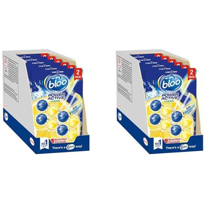 Bloo Power Active Toilet Rim Block Lemon, with Anti-Limescale, Cleaning Foam, Di Bloo Power Active Toilet Rim Block Lemon, with Anti-Limescale, Cleaning Foam, Di