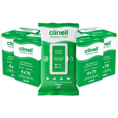 Clinell Universal Cleaning and Disinfecting Wipes for Home - Pack of 16 - 70 XL Clinell Universal Cleaning and Disinfecting Wipes for Home - Pack of 16 - 70 XL