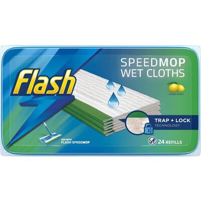 Flash Speedmop Wet Cloth Refills, Fast Easy and Hygienic, wild orchid scent, 24 Flash Speedmop Wet Cloth Refills, Fast Easy and Hygienic, wild orchid scent, 24