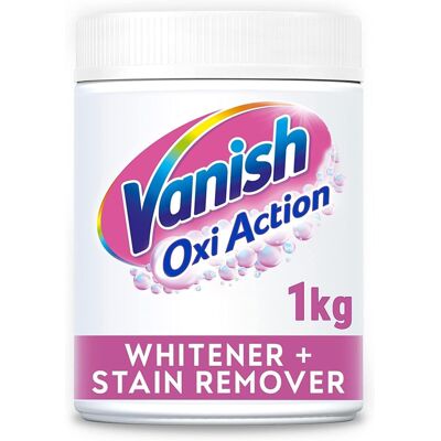 Vanish Oxi Action Whitener and Stain Remover Powder for Whites 1kg, Pack of 1 Vanish Oxi Action Whitener and Stain Remover Powder for Whites 1kg, Pack of 1