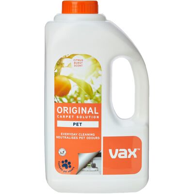 Vax Original Pet 1.5L Carpet Cleaner Solution, Stain Remover Shampoo, Citrus Bur Vax Original Pet 1.5L Carpet Cleaner Solution, Stain Remover Shampoo, Citrus Bur