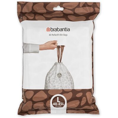 Brabantia 138645 PerfectFit Bin Liners (Size L/40-45 Litre) Thick Plastic Trash Brabantia 138645 PerfectFit Bin Liners (Size L/40-45 Litre) Thick Plastic Trash