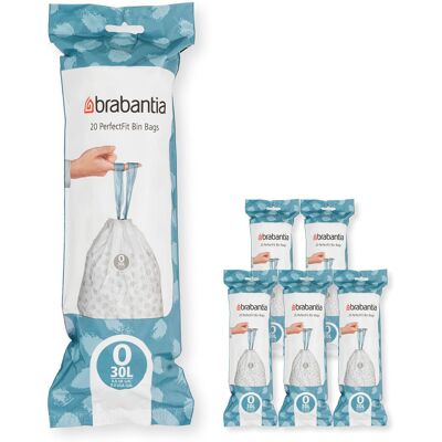 Brabantia 138485 PerfectFit Bin Liners Multipack (Size O/30 Litre) Thick Plastic Brabantia 138485 PerfectFit Bin Liners Multipack (Size O/30 Litre) Thick Plastic