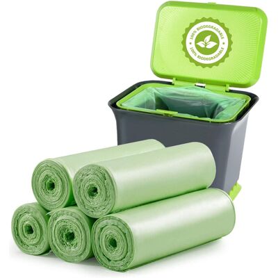 YAWAHOME Food Caddy Bin Liners 120 Pieces, 6L Small Recycling Food Waste Bag 1.2 Gallon B YAWAHOME Food Caddy Bin Liners 120 Pieces, 6L Small Recycling Food Waste Bag 1.2 Gallon B