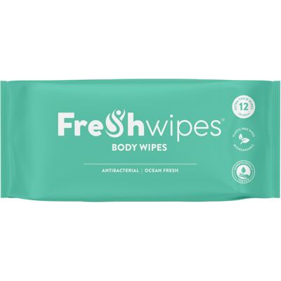 FRE SHWIPES FreshWipes Antibacterial Body Wipes For Adults 1 Pack (12 Wipes) - Ocean Fresh S FRE SHWIPES FreshWipes Antibacterial Body Wipes For Adults 1 Pack (12 Wipes) - Ocean Fresh S