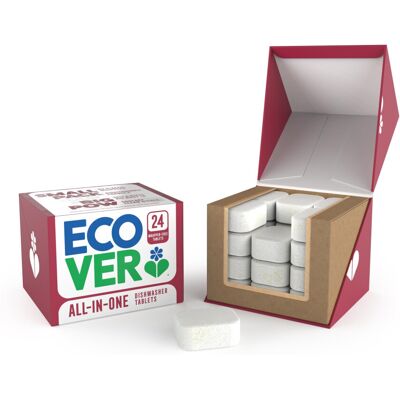 Ecover All-in-One Dishwasher Tablets, Contains Salt & Rinse Aid, Power Cleaning, Ecover All-in-One Dishwasher Tablets, Contains Salt & Rinse Aid, Power Cleaning,