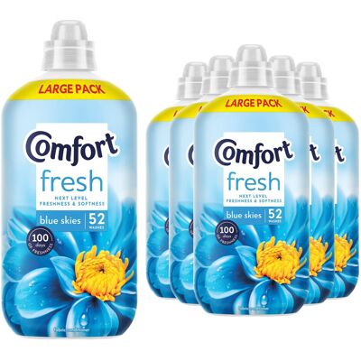 Comfort Fresh Blue Skies Liquid Fabric Conditioner 52W 1.56L, 6 Pack Comfort Fresh Blue Skies Liquid Fabric Conditioner 52W 1.56L, 6 Pack
