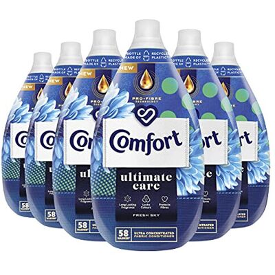 Comfort Ultimate Care Fresh Sky Ultra-Concentrated Fabric Conditioner bottle mad Comfort Ultimate Care Fresh Sky Ultra-Concentrated Fabric Conditioner bottle mad