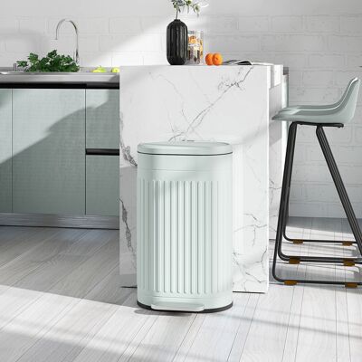 HOMCOM - 30L Pedal Bin - Metal - Light Green - Bin HOMCOM - 30L Pedal Bin - Metal - Light Green - Bin