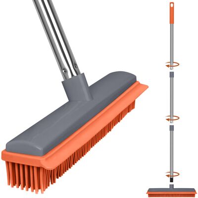 Suimlmta Rubber Broom, 2 in 1 Floor Rubber Brush with Squeegee, Adjustable Long Handle Ca Suimlmta Rubber Broom, 2 in 1 Floor Rubber Brush with Squeegee, Adjustable Long Handle Ca