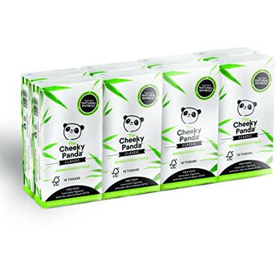 The Cheeky Panda Bamboo Pocket Tissues, 8 Pack of 10 Hypoallergenic Tissues, Ult The Cheeky Panda Bamboo Pocket Tissues, 8 Pack of 10 Hypoallergenic Tissues, Ult