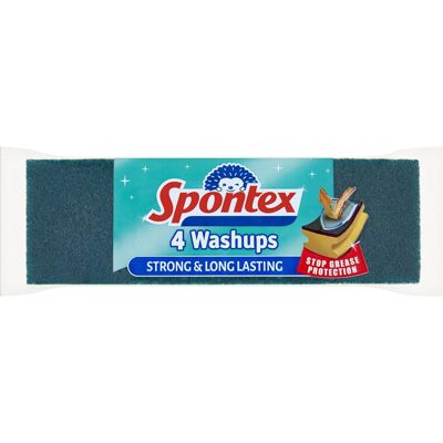 Spontex Washups General Purpose Sponge Scourers Pack of 4 Spontex Washups General Purpose Sponge Scourers Pack of 4