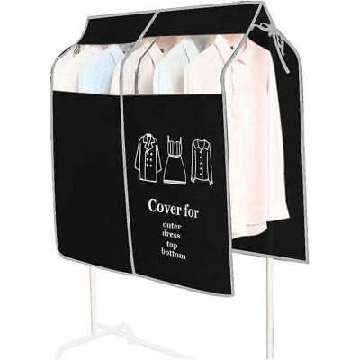 Unbranded (As show, One size) Black clothing cover 90 x 110cm transparent window dust-proo Unbranded (As show, One size) Black clothing cover 90 x 110cm transparent window dust-proo