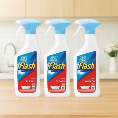 Saras Flavours of Asia Flash Bleach Cleaning Spray 500ml (Pack of 3), Multi-Surface Cleaner Saras Flavours of Asia Flash Bleach Cleaning Spray 500ml (Pack of 3), Multi-Surface Cleaner