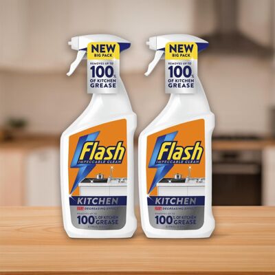 Saras Flavours of Asia Flash Kitchen Cleaning Spray 500ml (Pack of 2), Multi-Surface Cleaner Saras Flavours of Asia Flash Kitchen Cleaning Spray 500ml (Pack of 2), Multi-Surface Cleaner