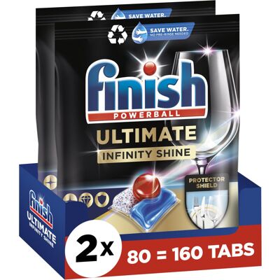 Finish Ultimate Infinity Shine, 160 Dishwasher Tablets (80 X 2) Finish Ultimate Infinity Shine, 160 Dishwasher Tablets (80 X 2)