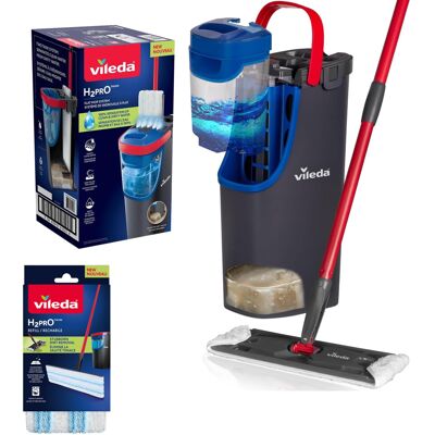 Vileda H2PrO Flat Mop System + 1 Refill Vileda H2PrO Flat Mop System + 1 Refill