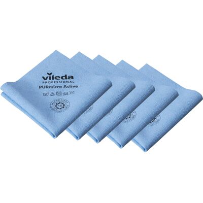 Vileda Professional Premium Microfibre Cleaning Cloths, PURmicro Active, Glass C Vileda Professional Premium Microfibre Cleaning Cloths, PURmicro Active, Glass C