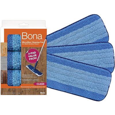 Bona Microfibre Cleaning Pad, for Wood and Hard-Surface Floors, fits Bona Family Bona Microfibre Cleaning Pad, for Wood and Hard-Surface Floors, fits Bona Family