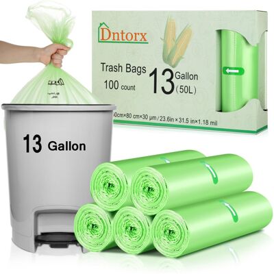 Dntorx 100 Pack 50 Litre Bin Bags, 5 Roll Heavy Duty 50L Bin Liners Rubbish Bag Dntorx 100 Pack 50 Litre Bin Bags, 5 Roll Heavy Duty 50L Bin Liners Rubbish Bag