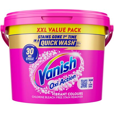 Vanish OxiAction Fabric Stain Remover Powder, 2kg Bucket, Pack 1 Vanish OxiAction Fabric Stain Remover Powder, 2kg Bucket, Pack 1