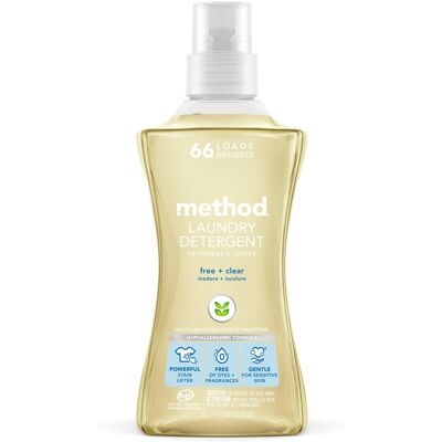 Method 4x Concentrated Laundry Detergent Free + Clear 53.5 Ounce 66 Loads Method 4x Concentrated Laundry Detergent Free + Clear 53.5 Ounce 66 Loads