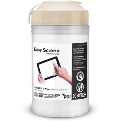 PDI Easy Screen Cleaning Wipes 1-Ply 9 x 6 Unscented White 70/Pack PDI Easy Screen Cleaning Wipes 1-Ply 9 x 6 Unscented White 70/Pack