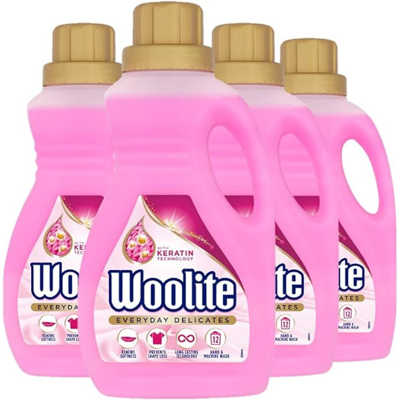 Woolite Laundry Detergent Liquid, 750ml, Pack of 4 For Delicates, Hand & Machine Woolite Laundry Detergent Liquid, 750ml, Pack of 4 For Delicates, Hand & Machine