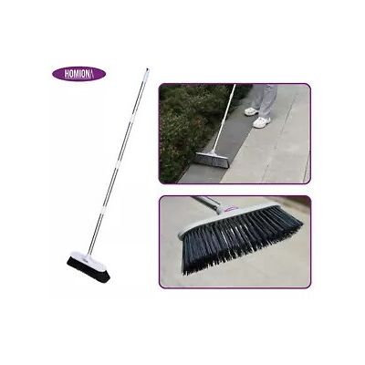 HOMION Outdoor Garden Broom Hard Bristle Extendable handle Brush Sweeper HOMION Outdoor Garden Broom Hard Bristle Extendable handle Brush Sweeper